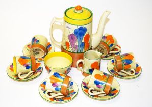 Clarice Cliff Bizarre "Crocus" coffee set