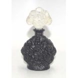 Czech black glass perfume bottle