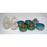 Three Chinese cloisonne sets salt and pepper