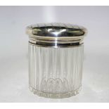 Edwardian sterling silver lidded vanity jar