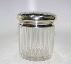 Edwardian sterling silver lidded vanity jar