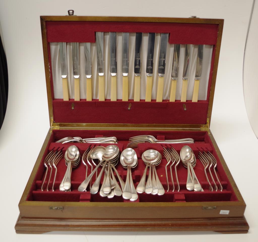 Good early canteen silver plated cutlery