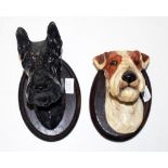 Two rare Royal Doulton Wall mounted dog heads