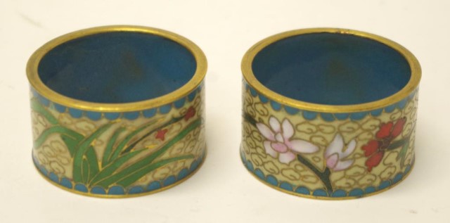 Eight Chinese cloisonne napkin rings - Image 4 of 4