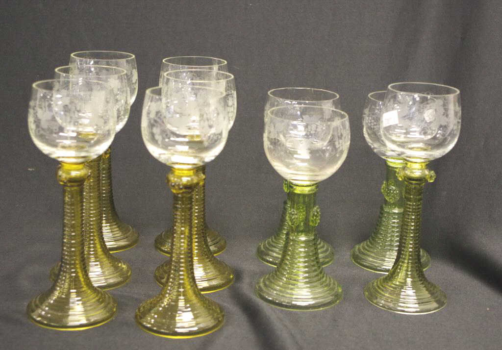 Suite German amber stemmed wine glasses