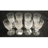 Set eight Waterford 'Colleen' liqueur glasses