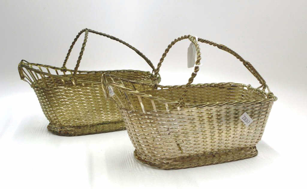 Pair Christofle Gallia silver plate wine baskets - Image 2 of 2