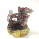 Chinese carved fluorite Dragon Turtle figure