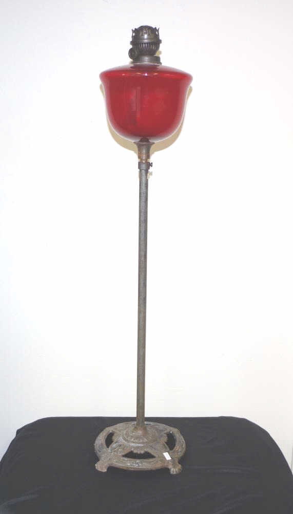 Lithgow ruby glass and metal floor lamp - Image 4 of 4