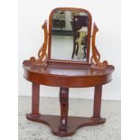 Victorian mahogany demi-lune dressing table