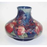 Large Moorcroft Pomegranate, birds, berries vase