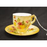 Royal Worcester blush ware cup and saucer