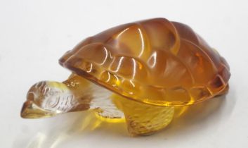 Lalique France crystal Caroline turtle figurine