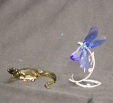 Swarovski baby crocodile and dragonfly