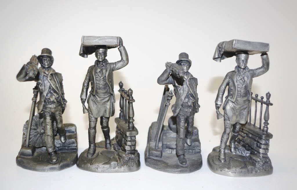 Group eight pewter 'The Cries of London' series - Image 2 of 5