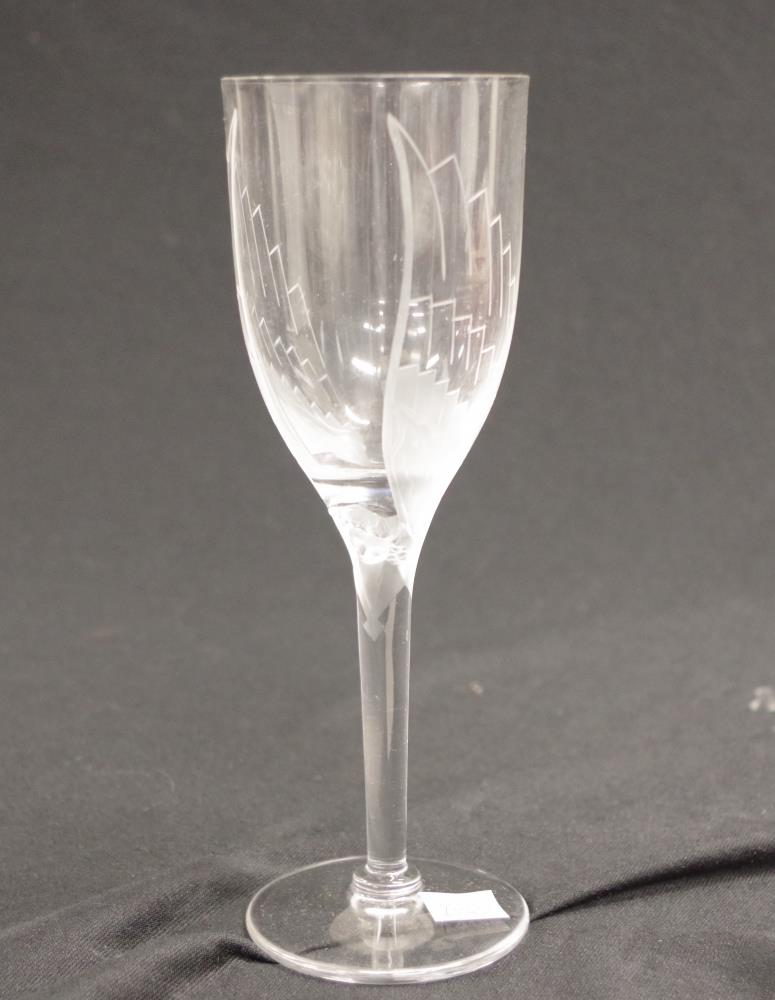 Good set six Lalique 'Ange' crystal goblets - Image 2 of 5