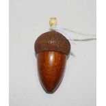 Victorian carved wooden acorn spool