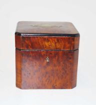 Antique Amboyna & Rosewood tea caddy