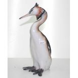 Large Rorstrand Sweden porcelain crested bird