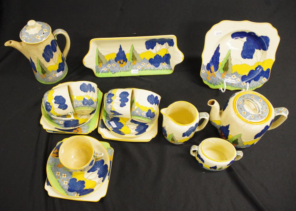 Royal Doulton art deco 'Arcady" part teaset C:1930 - Bild 3 aus 4