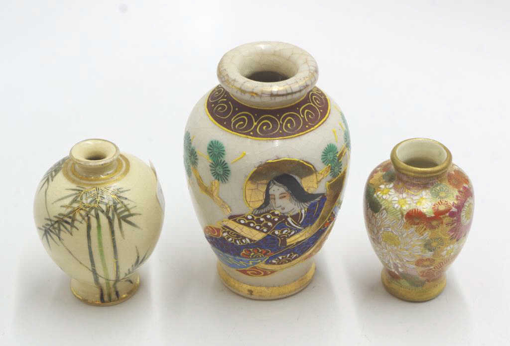 Three various Satsuma vases - Image 2 of 4