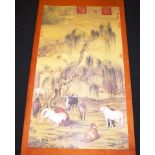 Chinese 'Eight Prized Steeds' scroll