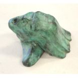 Signed bronze head paperweight
