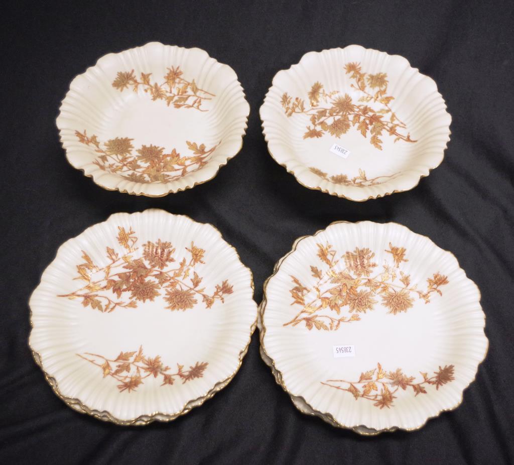 Antique Royal Worcester blush ivory dessert set - Image 2 of 4