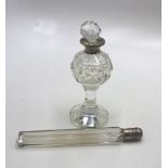 Two sterling silver and crystal perfume bottles