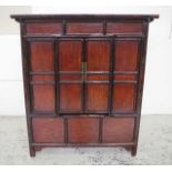 Chinese lacquered elm wood cabinet