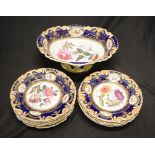 Antique floral dessert service