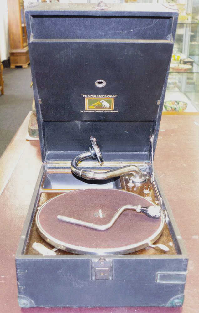 Vintage HMV portable phonograph - Image 3 of 4