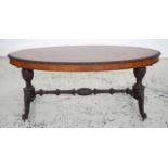 Victorian walnut stretcher base table