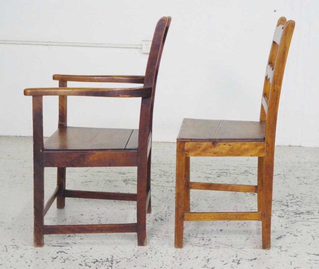 Two similar Georgian ladder back chairs - Image 3 of 3