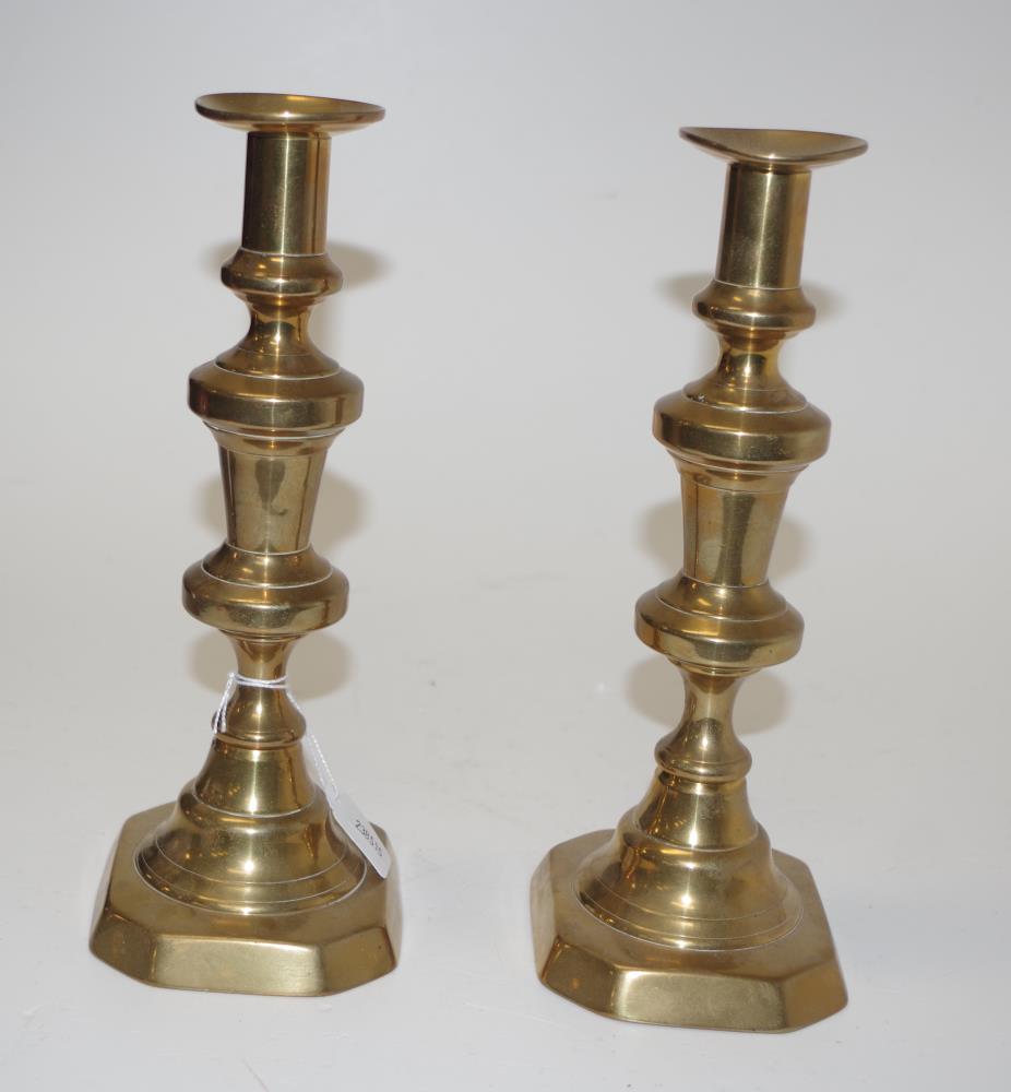 Pair antique brass candlesticks