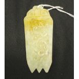 Early Chinese carved jade dragon toggle