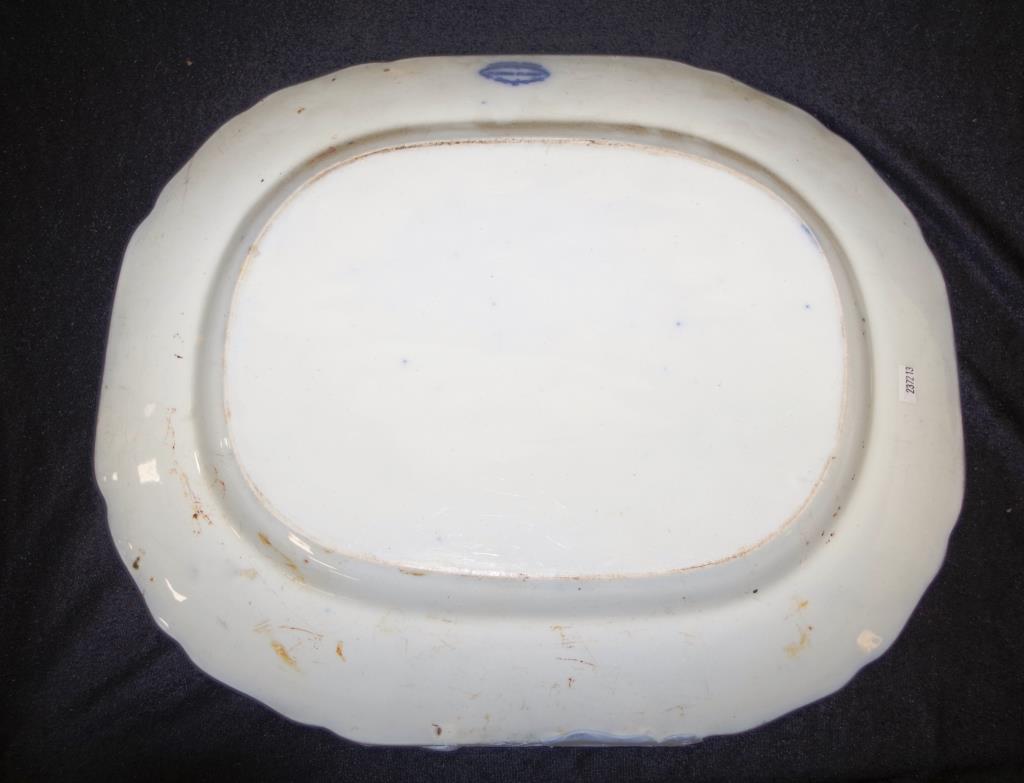 Mid 19th century Davenport blue & white platter - Image 2 of 3