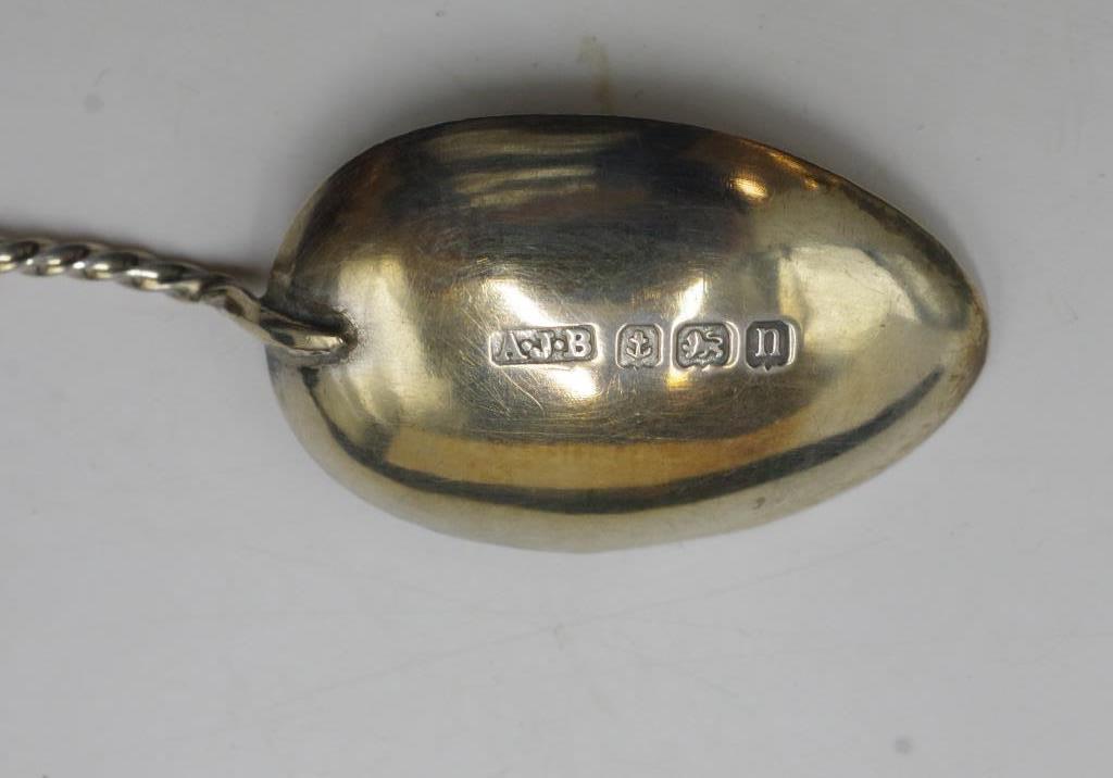 George V cased set six sterling silver teaspoons - Image 5 of 6