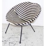 Retro 'moon' black & white chair