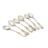 Six Victorian sterling silver teaspoons