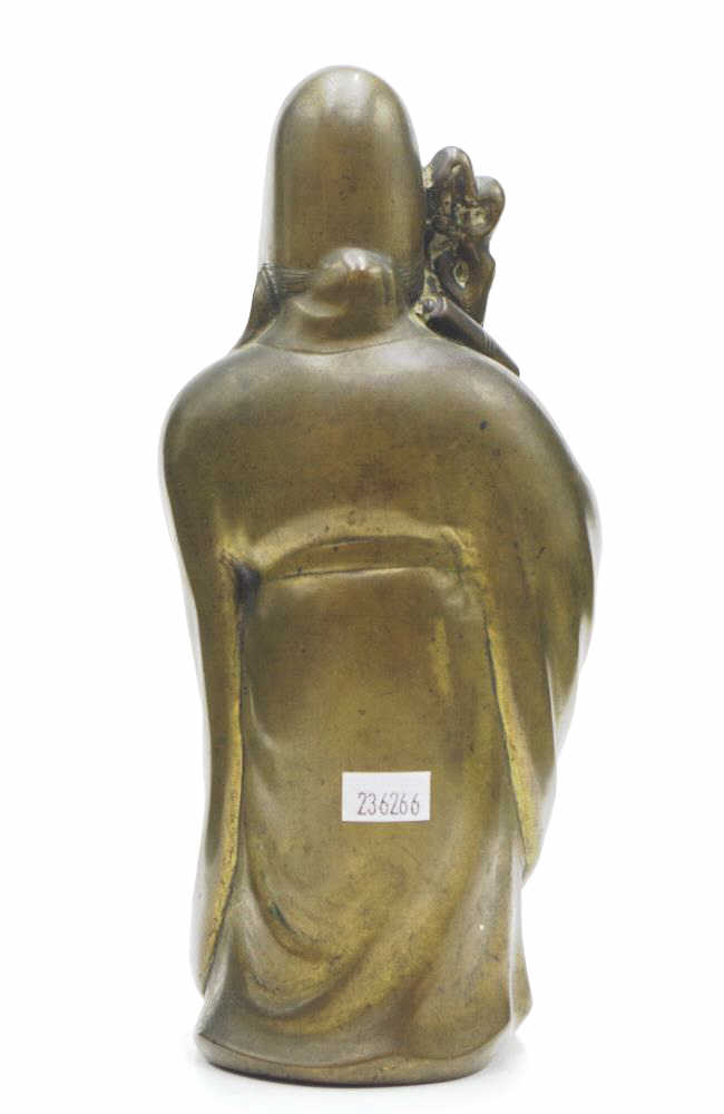 Good brass figure of Shou Lao - Image 2 of 3