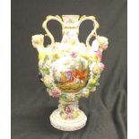 Good vintage German painted ceramic vase