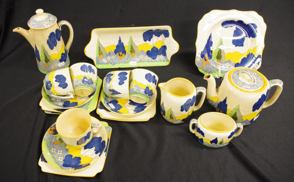 Royal Doulton art deco 'Arcady" part teaset C:1930 - Image 2 of 4