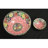 Two Maling Clematis rose bowls in pink