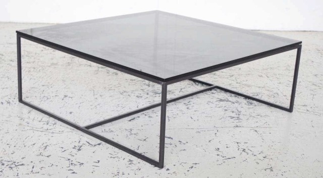 Contemporary glass top coffee table