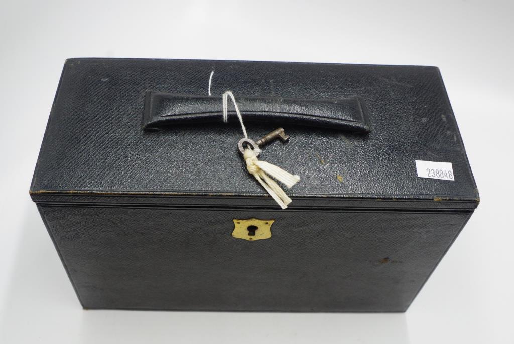 Edwardian leather covered writing box - Image 5 of 5