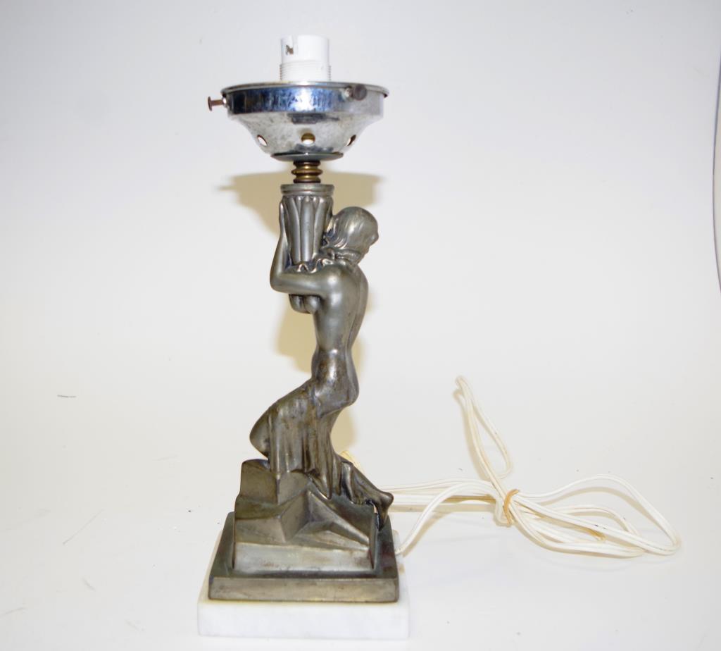 Early metal figure lamp base - Image 2 of 2