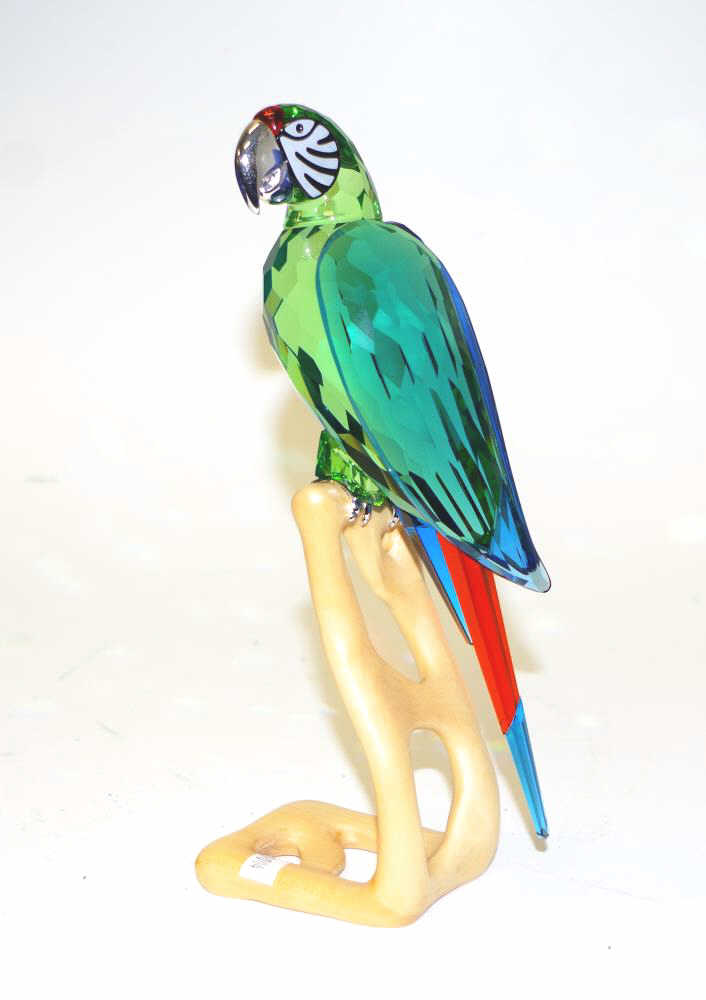 Large coloured Swarovski crystal chrome Macaw