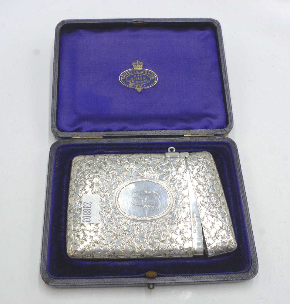 Good Victorian sterling silver card case - Image 4 of 4