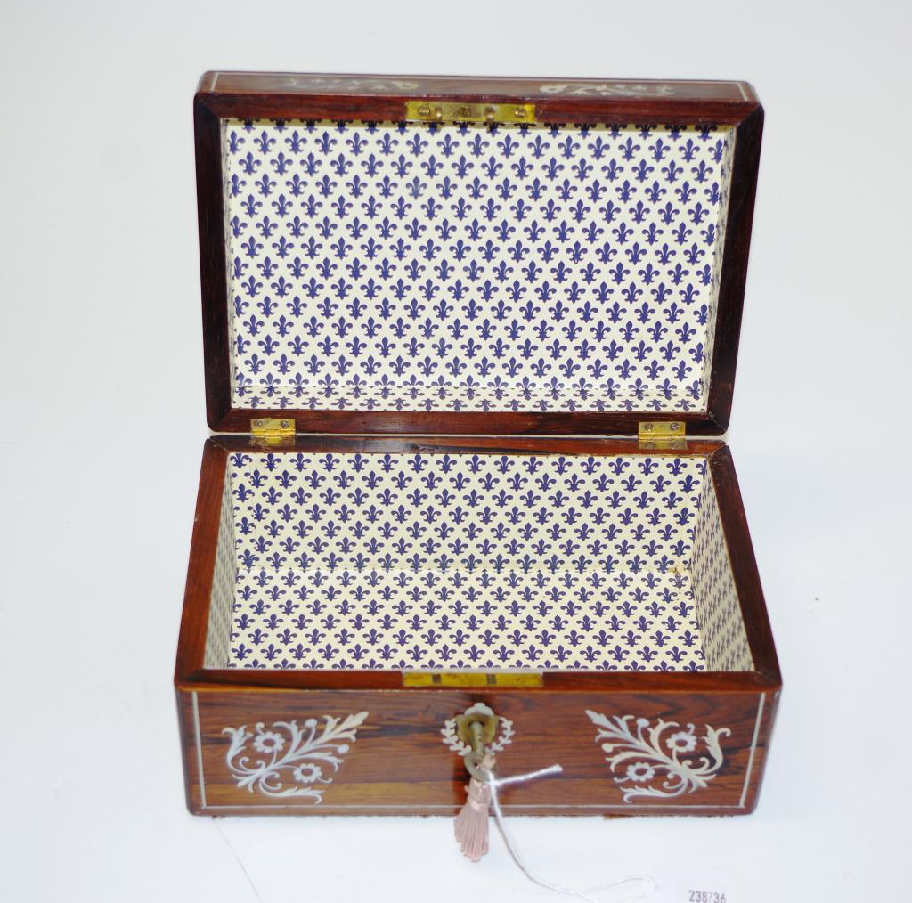 Rosewood and inlaid MOP box - Image 4 of 4